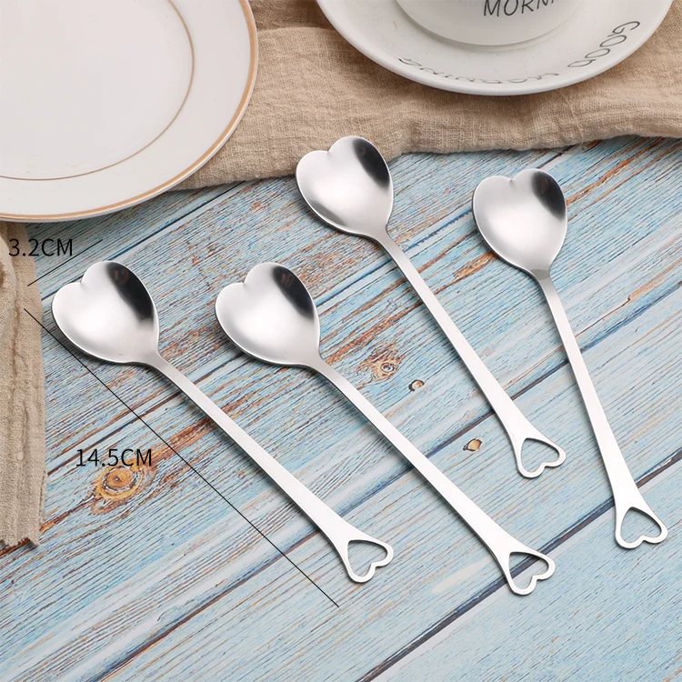 Wholesale Colored Coffee Yogurt Dessert Tea Stainless Steel Heart Shaped Spoon, Silver
Wholesale Colored Coffee Yogurt Dessert Tea Stainless Steel Heart Shaped Spoon, Silver