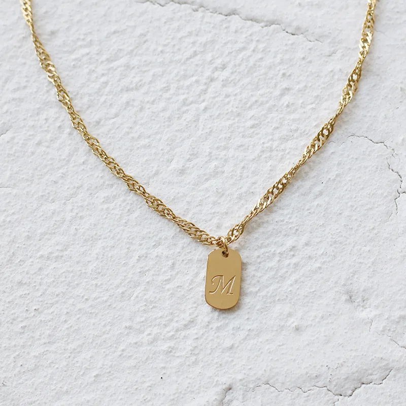 Joolim Jewelry 18K Gold Plated Rectangle Letter Pendant Necklace Stainless Steel Necklace
Joolim Jewelry 18K Gold Plated Rectangle Letter Pendant Necklace Stainless Steel Necklace
