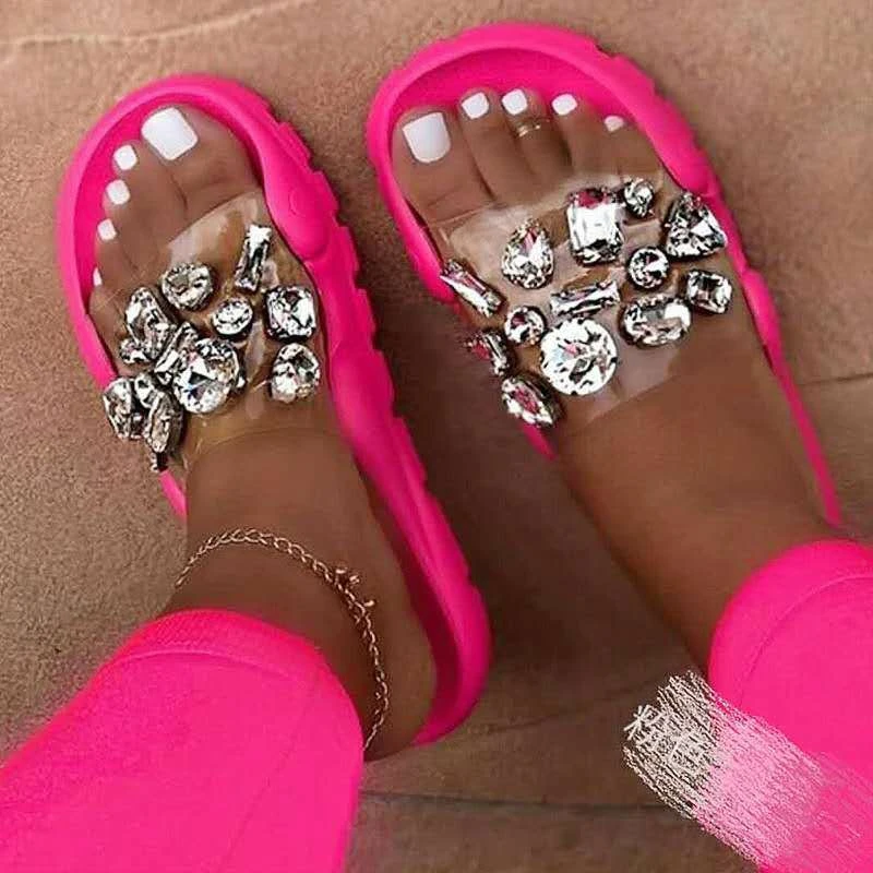 2021 Summer New Fashion Sandals Big Rhinestone Flat Sandals For Women And Ladies Large Size Slippers, Picture color
2021 Summer New Fashion Sandals Big Rhinestone Flat Sandals For Women And Ladies Large Size Slippers, Picture color