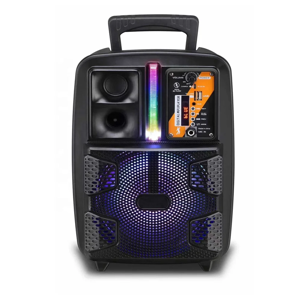8 Inch Portable Style Active Speaker LED Wireless Amplifier DJ Speaker Box With Microphone, Black
8 Inch Portable Style Active Speaker LED Wireless Amplifier DJ Speaker Box With Microphone, Black