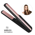 Wireless Hair Flat Iron For Travel Ceramic Cordless Battery Hair Straightener Curling Iron With LCD Display