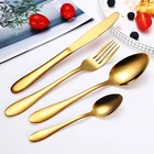 Gold Flatware Wholesale Metal Dinnerware Fork Knife Spoon Stainless Steel Cutlery Set