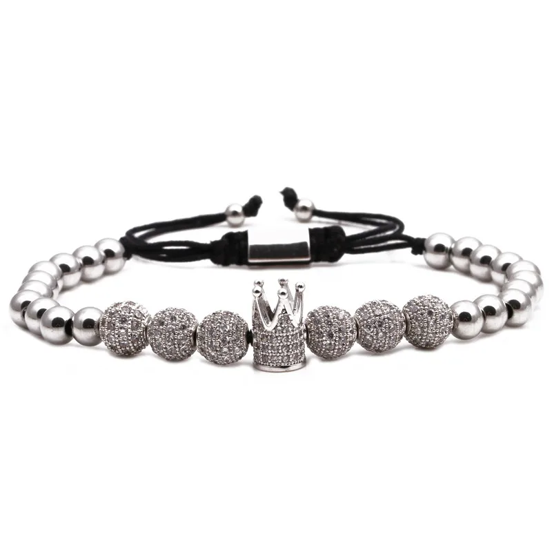 Custom luxury 8MM drill ball chain handmade adjustable beaded men woven bracelet crown bracelet, Picture
Custom luxury 8MM drill ball chain handmade adjustable beaded men woven bracelet crown bracelet, Picture