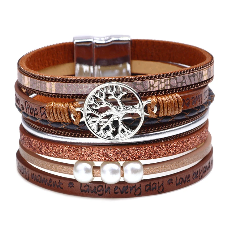 New Style PU Leather Bracelet Women Fashion Life Tree Embossed Letter Natural Pearl Bracelet, Picture
New Style PU Leather Bracelet Women Fashion Life Tree Embossed Letter Natural Pearl Bracelet, Picture
