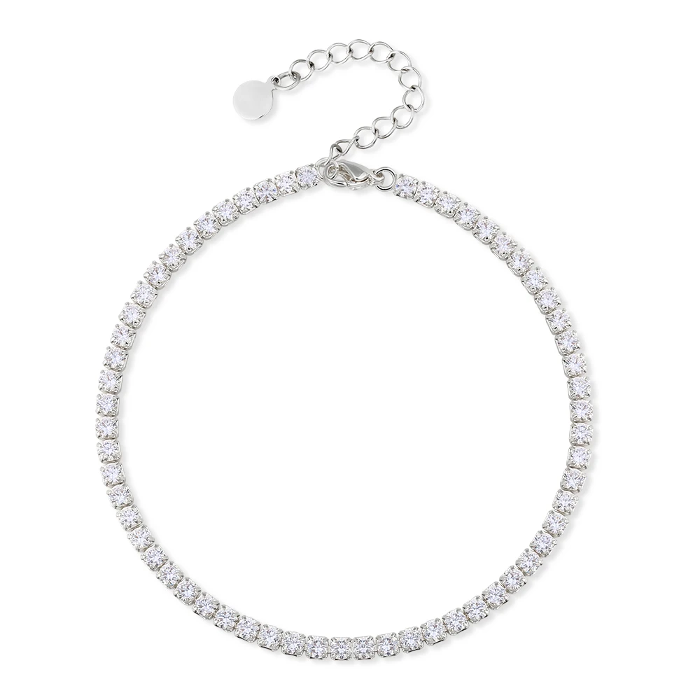 KRKC 2021 summer fashion custom women foot jewelry adjustable silver stainless steel CZ zircon stone bling tennis anklet
KRKC 2021 summer fashion custom women foot jewelry adjustable silver stainless steel CZ zircon stone bling tennis anklet