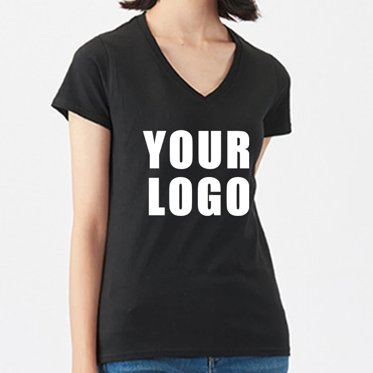 Wholesale 100% cotton fashion v neck logo custom embroidered tshirt women blank plain t-shirt printing
Wholesale 100% cotton fashion v neck logo custom embroidered tshirt women blank plain t-shirt printing