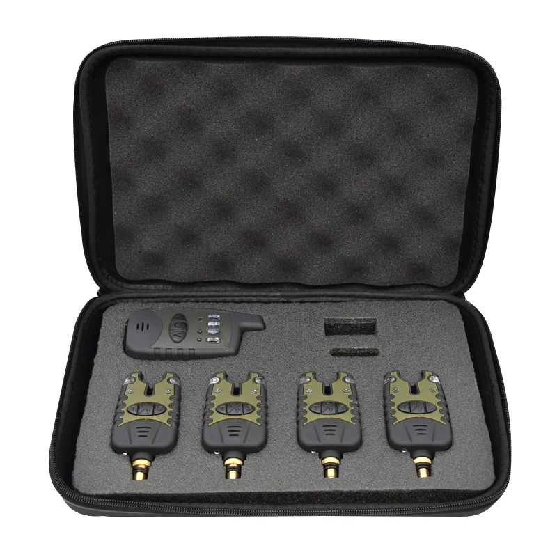 Wireless Waterproof Black Carp Fishing Bite Alarm 4+1 Set supplier