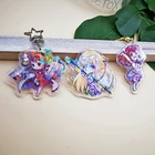 2020 new arrivals innovative custom logo glitter acrylic keychain or cute anime keychain with key ring and key holder