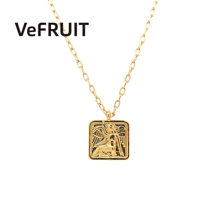 VeFruit Vintage Square Necklace gold plated engraved religious necklace charms coin jewelry fashion accessories 2021
VeFruit Vintage Square Necklace gold plated engraved religious necklace charms coin jewelry fashion accessories 2021