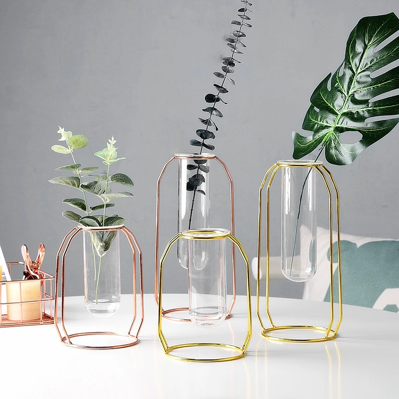 Decorative Glass Metal Transparent Glass Tube Minimalist Test Tube Vases Home Office Modern Glass Flower Vase
Decorative Glass Metal Transparent Glass Tube Minimalist Test Tube Vases Home Office Modern Glass Flower Vase