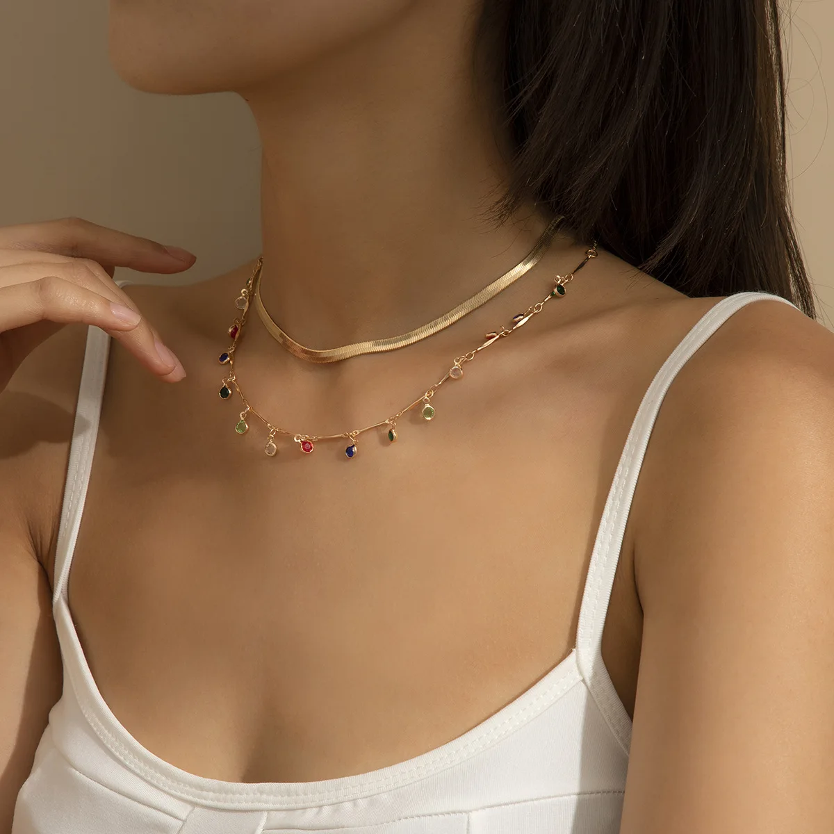 2021 Girls Simple Clavicle Chain Choker Multi-color Rhinestone Gold Silver Tassel Charm Necklace
2021 Girls Simple Clavicle Chain Choker Multi-color Rhinestone Gold Silver Tassel Charm Necklace