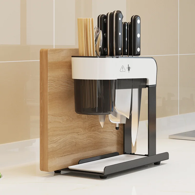 Multifunctional Storage utensils Kitchen supplies storage ABS holders racks knife Rack, Black+silver
Multifunctional Storage utensils Kitchen supplies storage ABS holders racks knife Rack, Black+silver