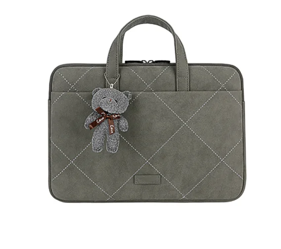 Cute bear decorate Oxford Handbag simple design women notebook computer bag daily laptop bag, Gray
Cute bear decorate Oxford Handbag simple design women notebook computer bag daily laptop bag, Gray