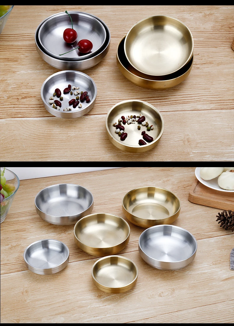 plate korean sauce dish gold plated insulation anti-scalding