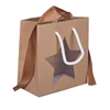 Window open Brown Kraft Paper Bag with Handles shopping bag gift bag manufacturer