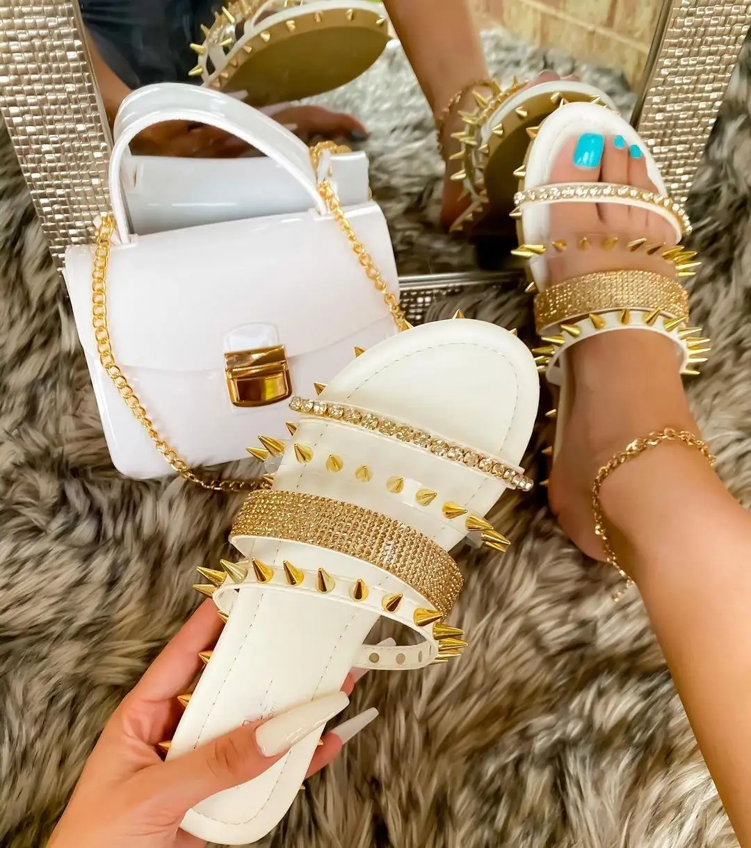 Sexy Casual Shoes Fancy black studded sandals Slippers Sandals pink Shoes Girl Shoes For Women, As picture
Sexy Casual Shoes Fancy black studded sandals Slippers Sandals pink Shoes Girl Shoes For Women, As picture