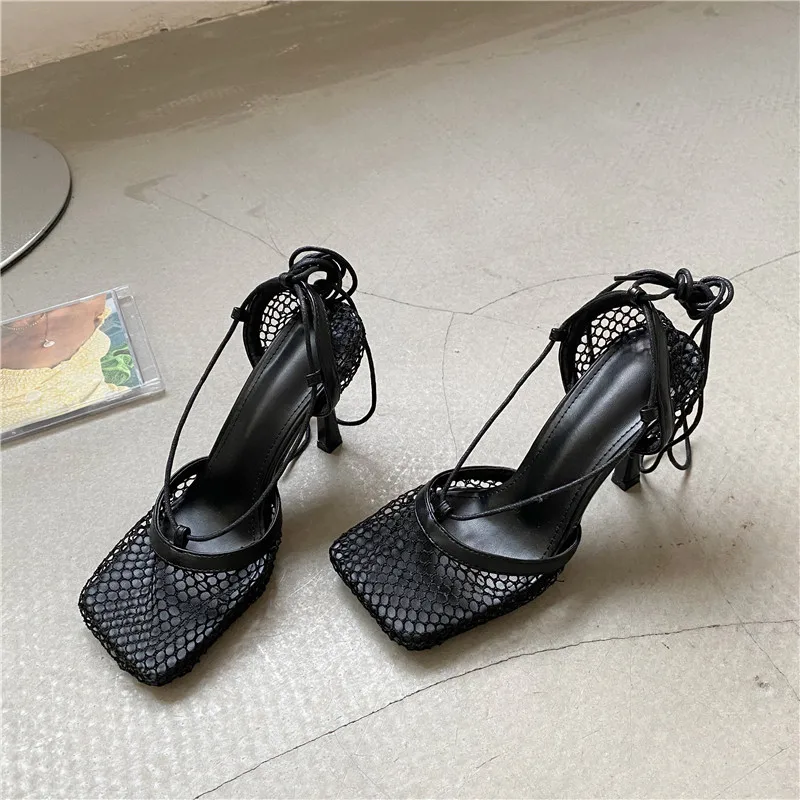 Eilyken New Sexy White Hollow Mesh Pumps Sandals Female Square Toe Stiletto High Heel Ankle Lace Up Cross-tied Party Dress shoes
Eilyken New Sexy White Hollow Mesh Pumps Sandals Female Square Toe Stiletto High Heel Ankle Lace Up Cross-tied Party Dress shoes