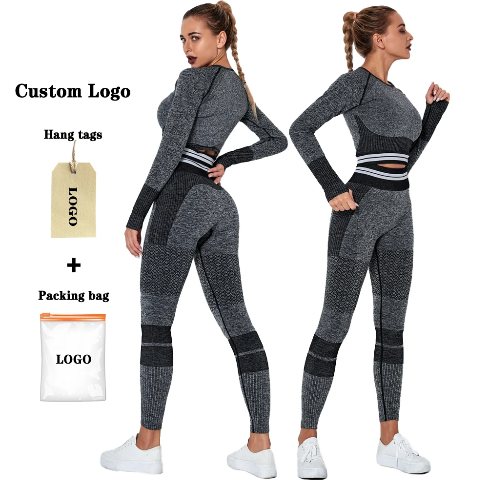 Winter women yoga clothing seamless set long sleeve crop top full bottom yoga leggings sets with custom logo, Printed
Winter women yoga clothing seamless set long sleeve crop top full bottom yoga leggings sets with custom logo, Printed