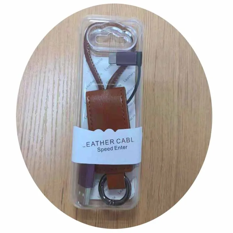 with nice package Short keychain leather 3-in-1 Sync and Charge micro USB Type C for iPhone iPad Air mini, Samsung and more - ANKUX.COM