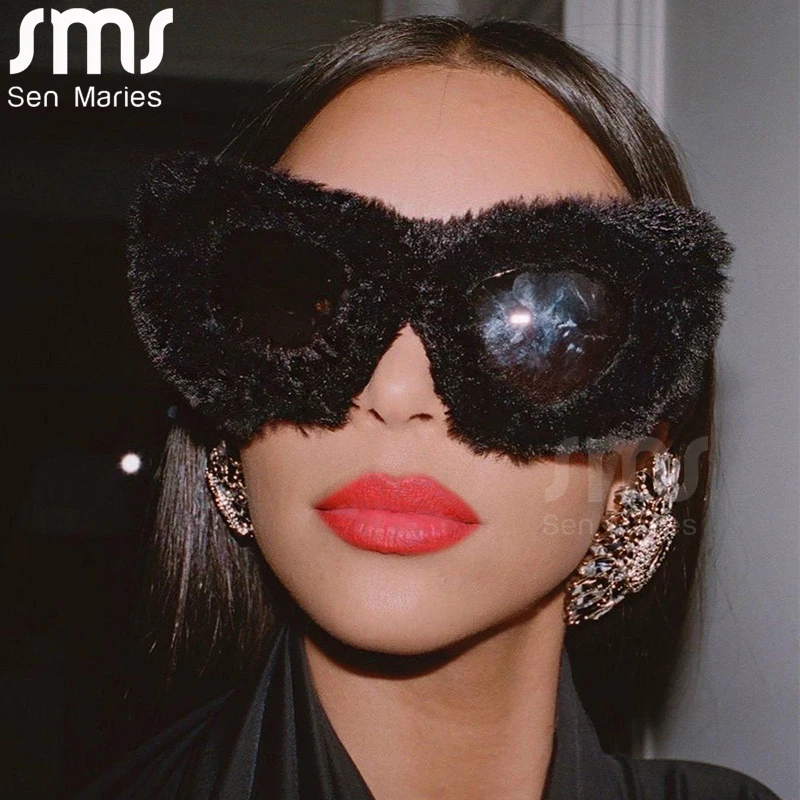 Trendy Cat Eye Kardashan Sunglasses Women Punk Soft Fur Velvet Sun Glasses Ladies UV400 Shades Handmade Eyewear Gafas De Sol
Trendy Cat Eye Kardashan Sunglasses Women Punk Soft Fur Velvet Sun Glasses Ladies UV400 Shades Handmade Eyewear Gafas De Sol