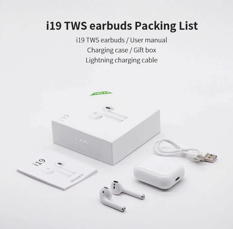 i19 tws pop-up window Headset blue tooth wireless touch function Earphone automatic pairing Headphone Earbud - ANKUX.COM