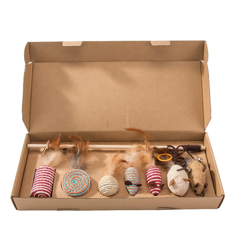 Hot Selling Fashion High Quality 7 Pcs Mouse Interactive Cat Toy Set Gift Box Cat Play Toys In Bulk
Hot Selling Fashion High Quality 7 Pcs Mouse Interactive Cat Toy Set Gift Box Cat Play Toys In Bulk