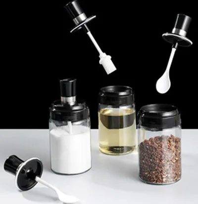 

Moisture-proof Seasoning Box Glass Household Combination Seasoning Bottle Jar Salt Shaker Kitchen Storage Sugar Msg Oil Pot Set