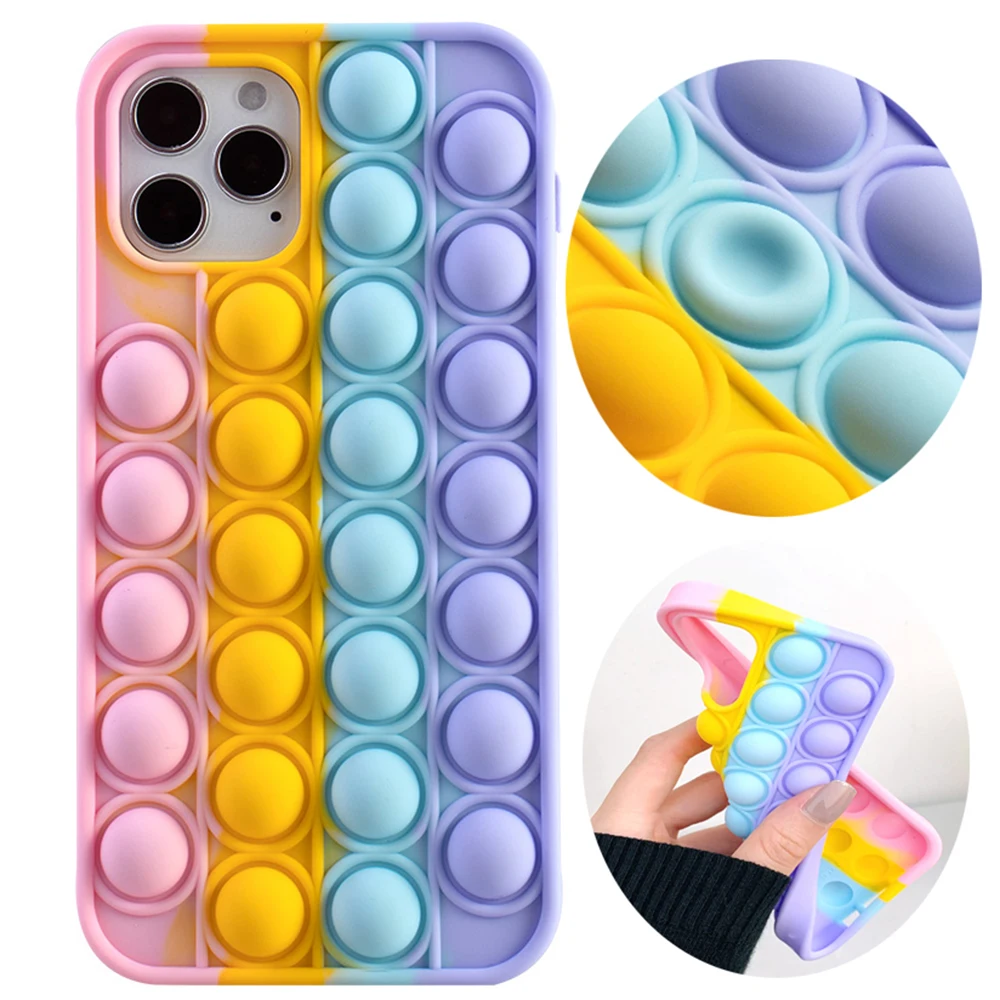 Stress relief bubble fidget toys phone case soft push pops case for iphone 12 pro max, Multiple colors
Stress relief bubble fidget toys phone case soft push pops case for iphone 12 pro max, Multiple colors