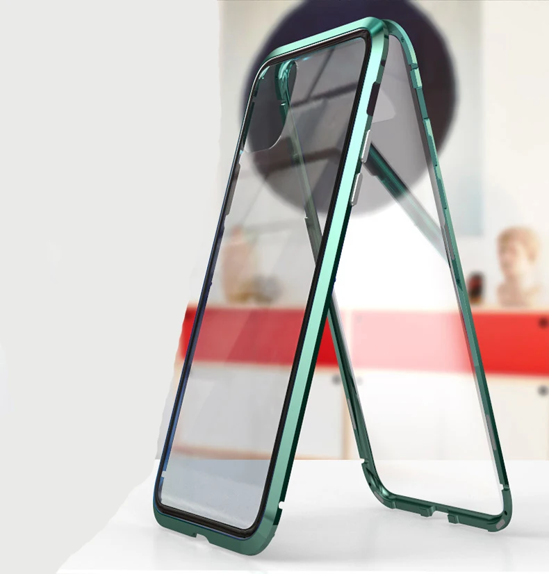 dual glass magnet aluminum bumper phone case for iphone 11 case, Black, silver, red, green, blue,gold
dual glass magnet aluminum bumper phone case for iphone 11 case, Black, silver, red, green, blue,gold