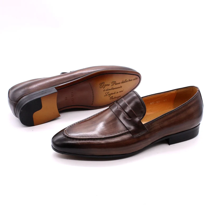High quality italian loafers genuine leather shoes for men low price, Brown/black/dark brown
High quality italian loafers genuine leather shoes for men low price, Brown/black/dark brown