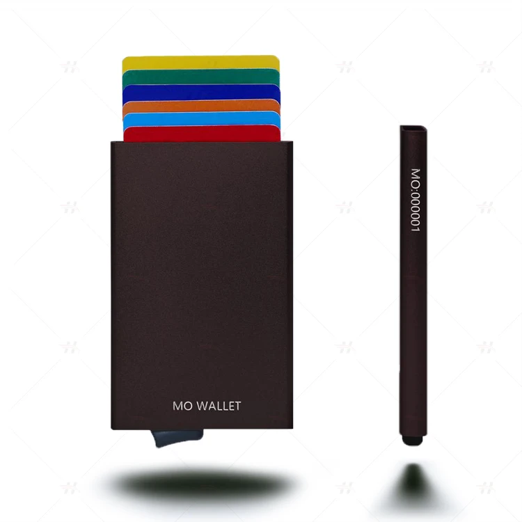 Patent Design Slim RFID Blocking Metal Mo Wallet Aluminum Pop up Card Holder Woman Men Metal Credit Card Holders Money Clip
Patent Design Slim RFID Blocking Metal Mo Wallet Aluminum Pop up Card Holder Woman Men Metal Credit Card Holders Money Clip