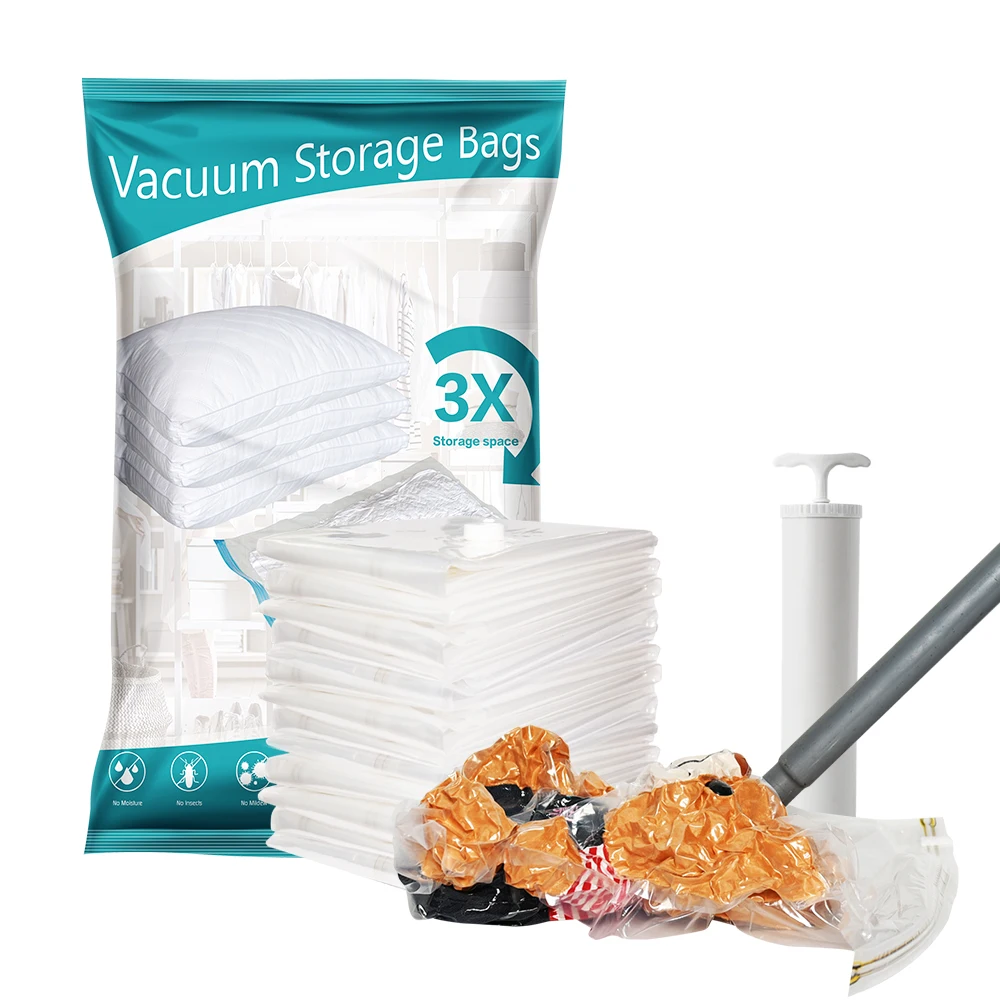 Transparent PAPE Vacuum Bags 8 Pack Vacuum Compression Bags Clothes With Pump, Tansparent
Transparent PAPE Vacuum Bags 8 Pack Vacuum Compression Bags Clothes With Pump, Tansparent