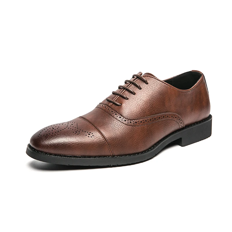 

Gentleman Brogue Derby Shoes Men Fashion Formal Leather Business Shoes