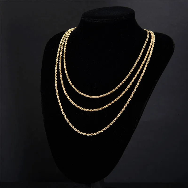 Jewelry Wholesale 3mm 14k Solid Gold Plated Chunky Rope Chain Necklace 18k Gold Stainless Steel Silver Necklaces
Jewelry Wholesale 3mm 14k Solid Gold Plated Chunky Rope Chain Necklace 18k Gold Stainless Steel Silver Necklaces