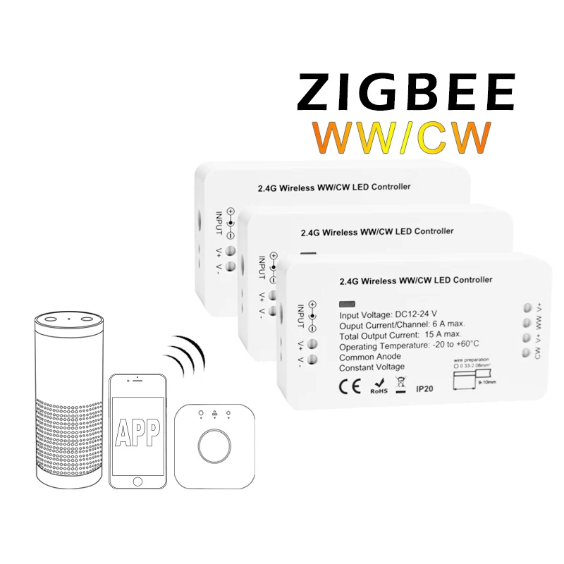 2 Channels Smart DC12V Led Brightness Led Lighting Controller Led Strip Controller Zigbee Controller - ANKUX.COM