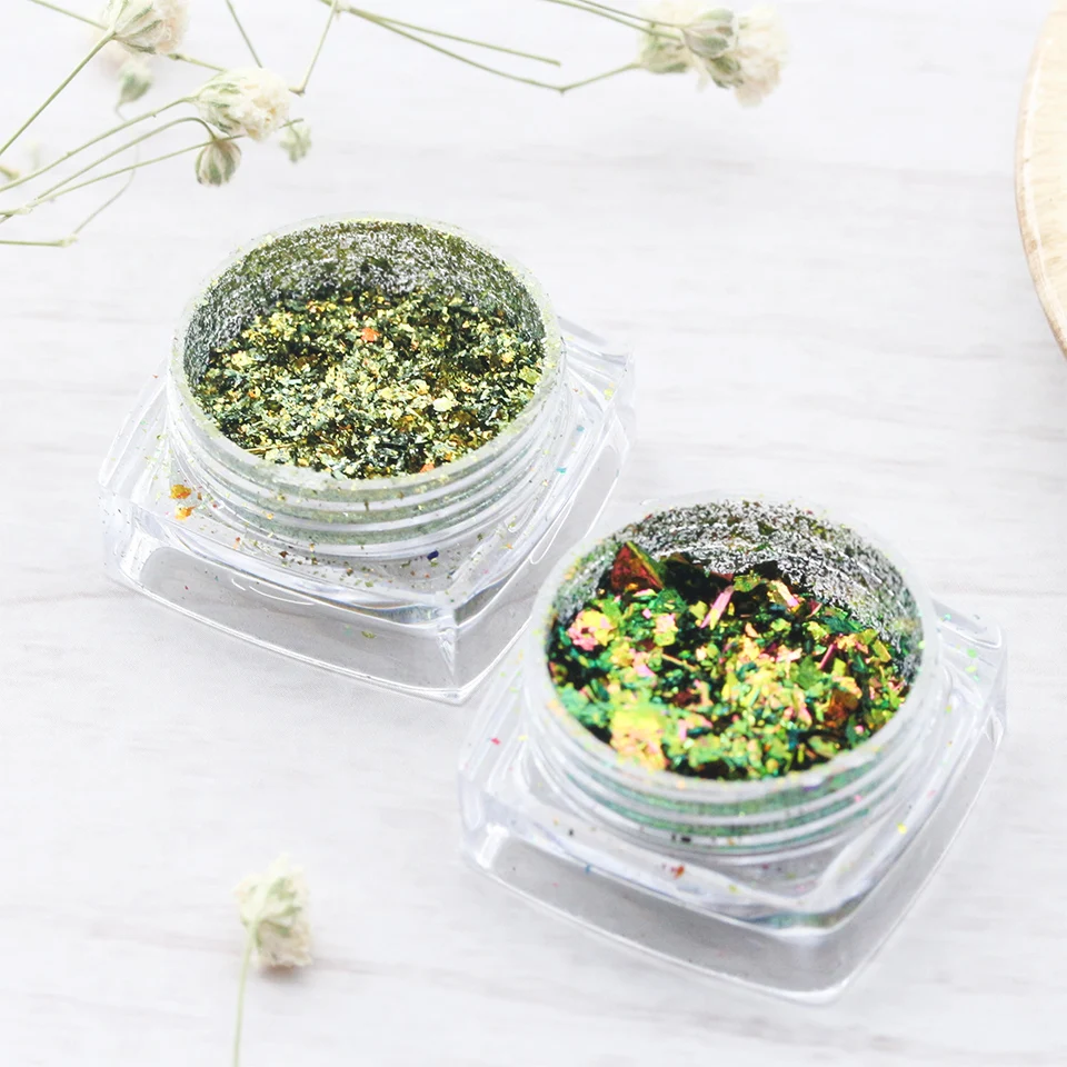 Professional Nail Supplies Multicolor Nail Art Decoration Glitters Chameleon Nail Flakes
Professional Nail Supplies Multicolor Nail Art Decoration Glitters Chameleon Nail Flakes