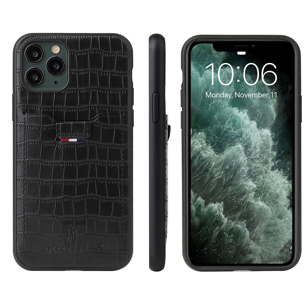 Original Design Crocodile Leather Phone Case Cover for iphone 11 pro case black luxury case with card holder
Original Design Crocodile Leather Phone Case Cover for iphone 11 pro case black luxury case with card holder