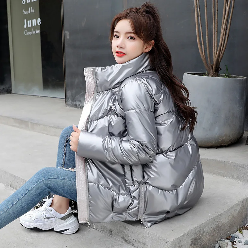 2021 Women's Winter Plus Size Down Coats Lady Short Bubble Puffer PU Coat, Gray, green, black, silver
2021 Women's Winter Plus Size Down Coats Lady Short Bubble Puffer PU Coat, Gray, green, black, silver