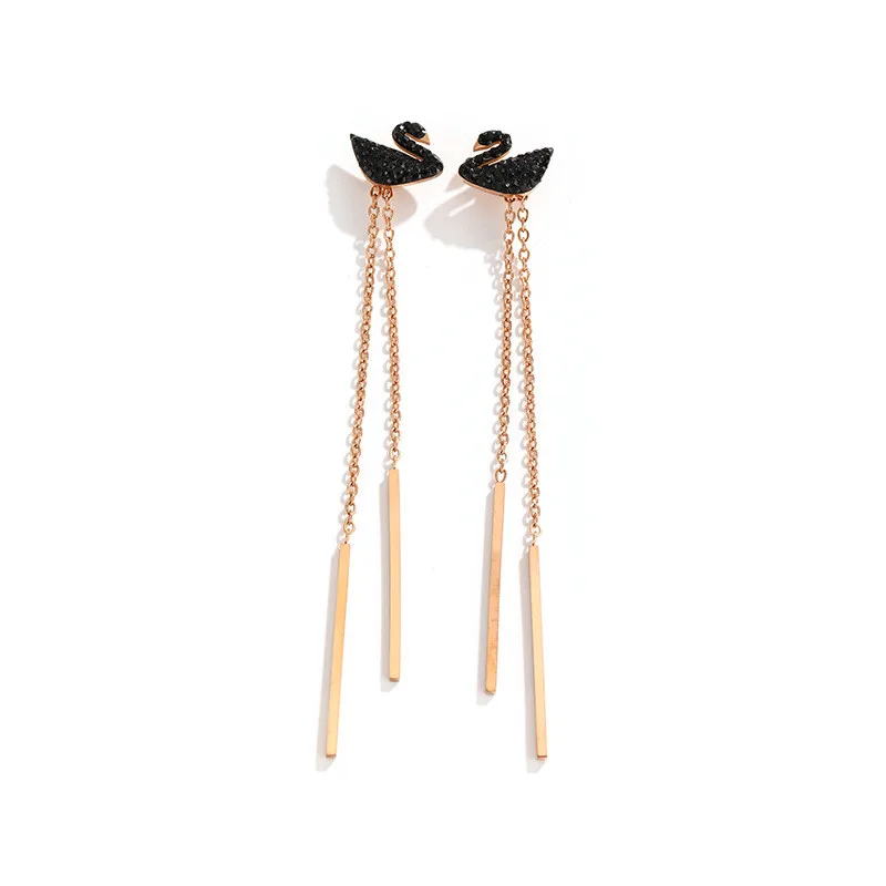 swan earrings Rose fungus needle female temperament Korean personality simple tassel fashion long earrings ear jewelry, As picture
swan earrings Rose fungus needle female temperament Korean personality simple tassel fashion long earrings ear jewelry, As picture