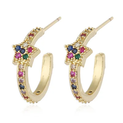 Fashion Personality Customized Diamond Hoop Earrings Deliacted Gold Plated Colorful Zircon Huggie Earrings For Women Jewelry, As picture ,many color
Fashion Personality Customized Diamond Hoop Earrings Deliacted Gold Plated Colorful Zircon Huggie Earrings For Women Jewelry, As picture ,many color