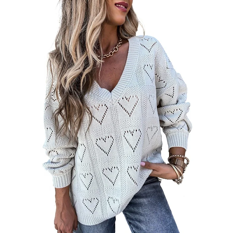 Sweater Customizied Stylish Style Womens Loose V Neck Hollow Out Heart Sweaters For Women, Customized
Sweater Customizied Stylish Style Womens Loose V Neck Hollow Out Heart Sweaters For Women, Customized
