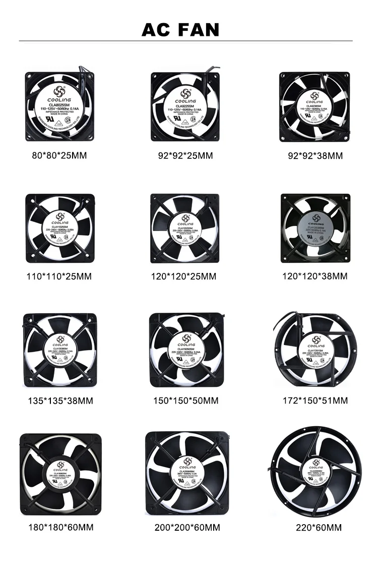 Electric Cooling Axial Fan, 110V, 220V, 120mm, Plastic - detail 8