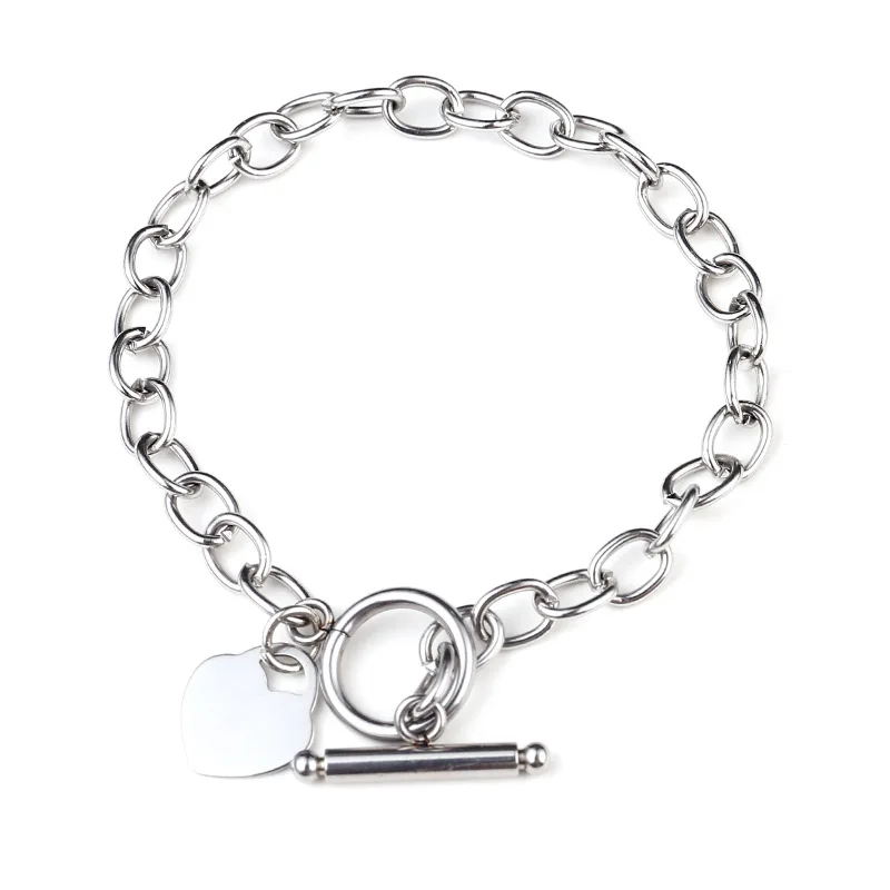Wholesale charm bracelet, stainless steel bracelet, simple men and women heart pendant accessories
Wholesale charm bracelet, stainless steel bracelet, simple men and women heart pendant accessories