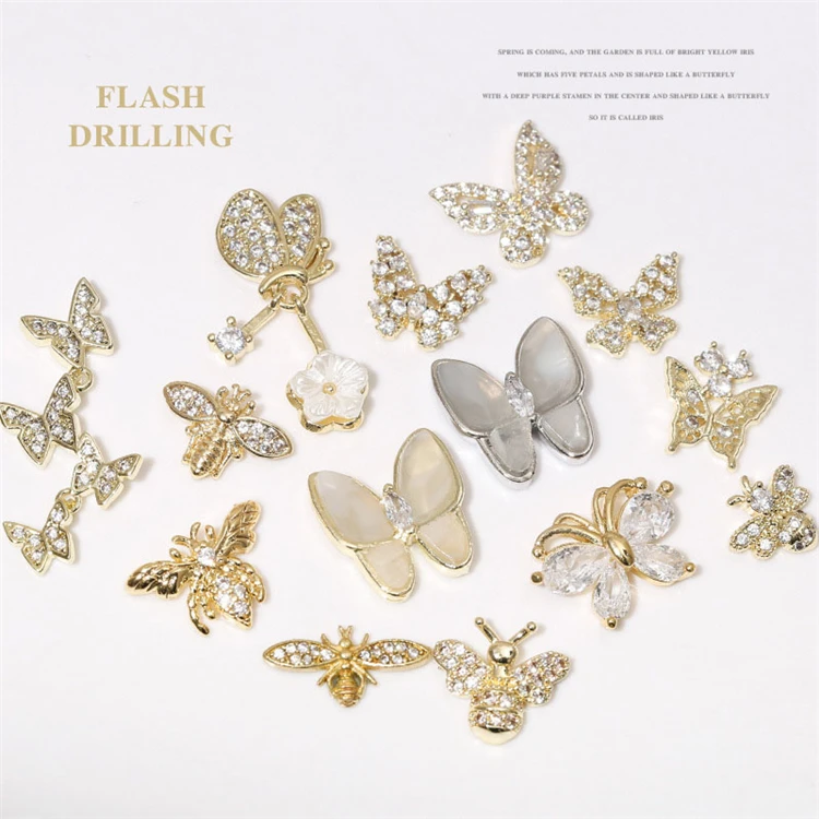 3D butterfly alloy decoration zircon metal nail art decorations, As the picture shows
3D butterfly alloy decoration zircon metal nail art decorations, As the picture shows