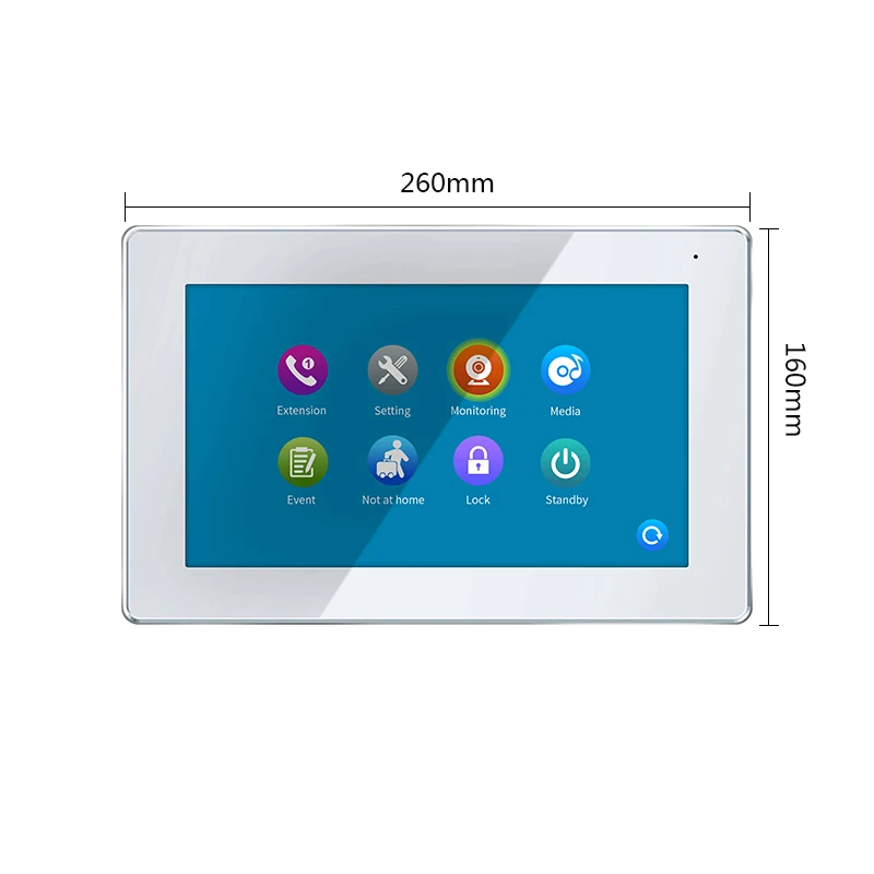 New Arrived 1080p 10" Glass surface touch screen monitor door phone+small size surface mounted 2.0MP call panel
