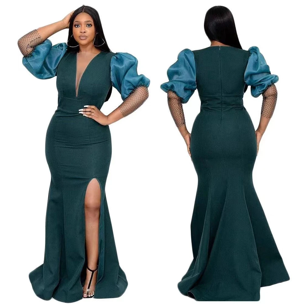 Fashion hot selling 2XL plus size clothing party dresses women puff sleeves v neck sexy bodycon full length leisure wear
Fashion hot selling 2XL plus size clothing party dresses women puff sleeves v neck sexy bodycon full length leisure wear