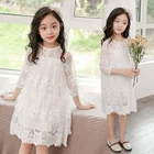 girls white lace dresses long sleeve wedding party baby dress princess boutiques children clothes wholesale X3340
