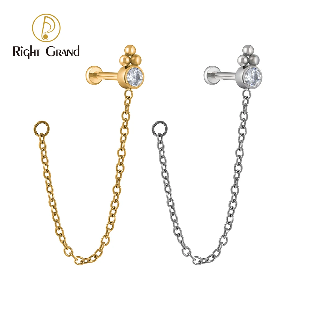 Titanium Threadless Push Pin CZ Labret Tassel Stud Earring Cartilage Piercing with Connector Chain
Titanium Threadless Push Pin CZ Labret Tassel Stud Earring Cartilage Piercing with Connector Chain