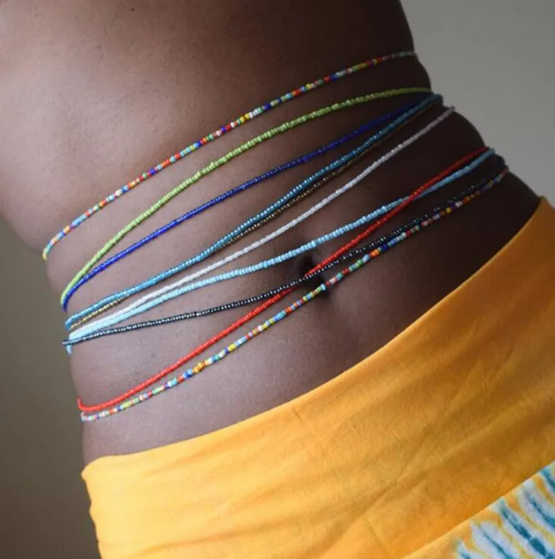 75 Colors African Waist Beads Belly Chain Body Jewelry Bohemian Style Elastic Colorful Rice Bead Waist Chain, Coloful
75 Colors African Waist Beads Belly Chain Body Jewelry Bohemian Style Elastic Colorful Rice Bead Waist Chain, Coloful