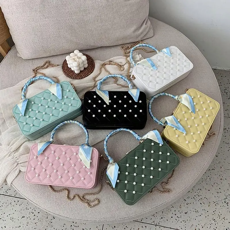 Luxury Pearls Scarf Women Girl Leather Box Purses and Handbags Party Clutch Bag Single Shoulder Chain Bags
Luxury Pearls Scarf Women Girl Leather Box Purses and Handbags Party Clutch Bag Single Shoulder Chain Bags